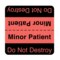 Nevs Do Not Destroy Labels - Minor Patient 1-7/8" x 1-7/8" Flr Red w/Black X-6626 - alternate 1